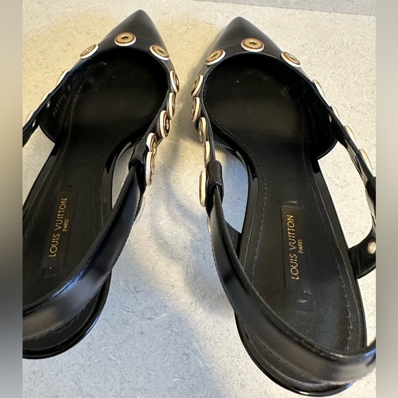 AUTH WOMENS LOUIS VUITTON PATENT LEATHER SLINGBACK SHOES, SIZE 39 - Picture 8 of 12
